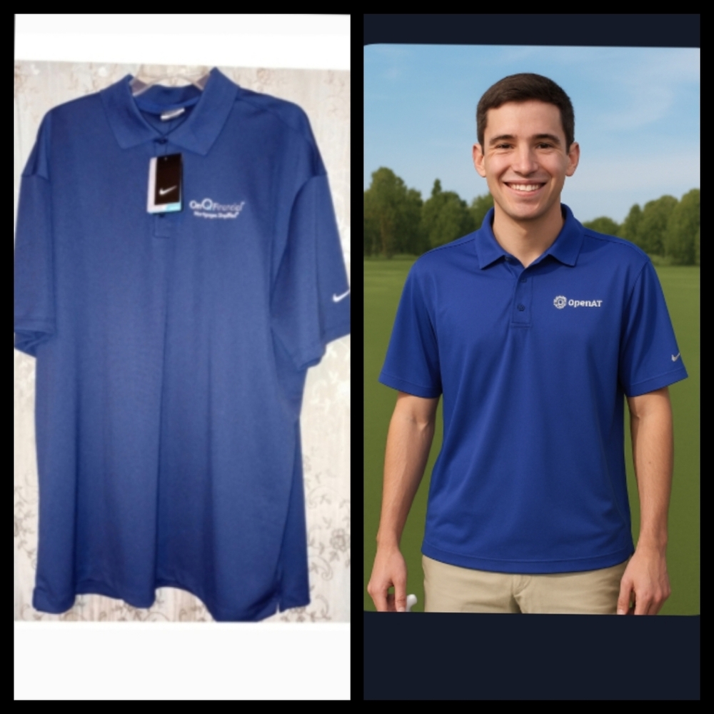 NEW NIKE Stay Cool Navy Blue Golf Men’s Dri-Fit Shirt SIZE XXL NWT